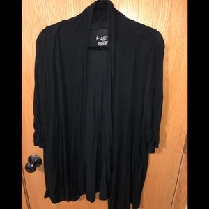 Lane Bryant Black Cropped Sleeve Cardigan